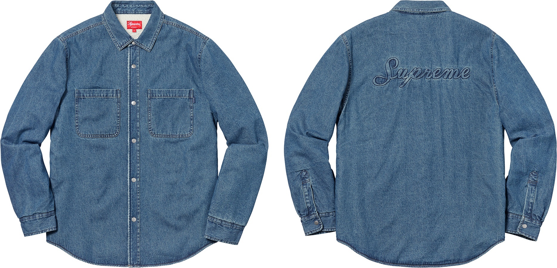 Sherpa Lined Denim Shirt view 7